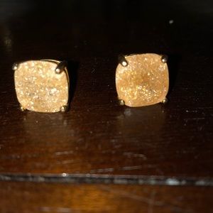 Cream with gold flecks studs